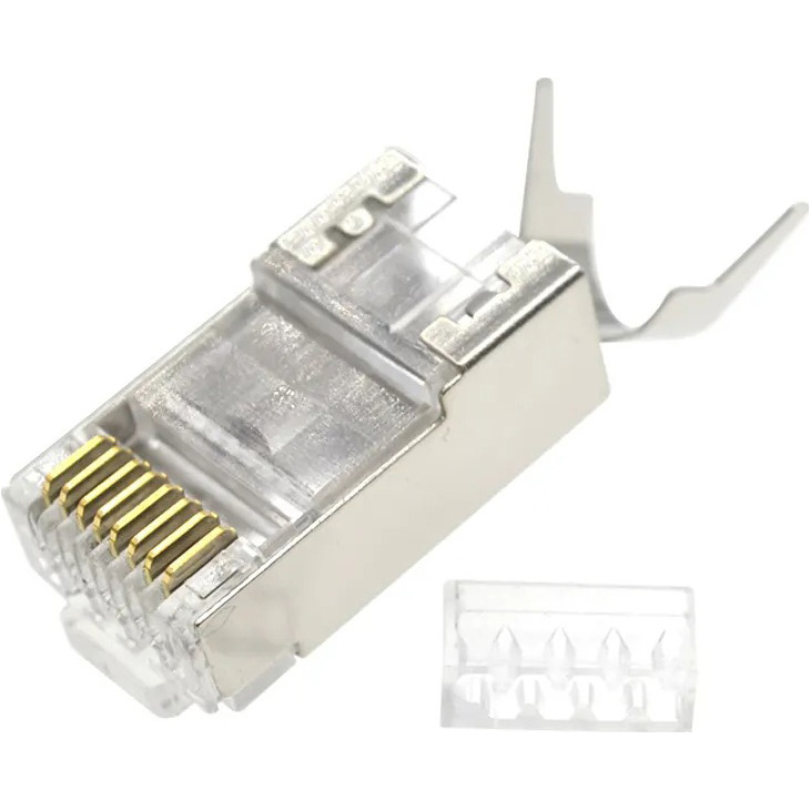 Коннектор сквозной CABLEXPERT RJ-45 FTP Cat.7 100шт/уп Silver (LC-PTF7-01/100)