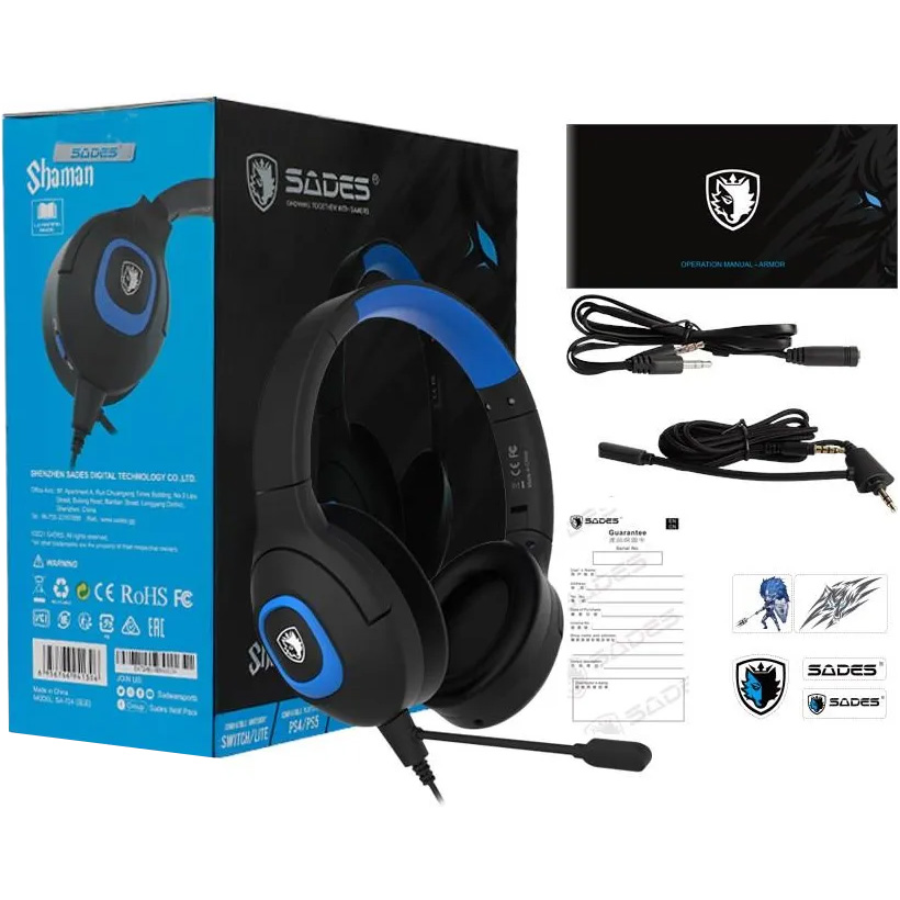 Навушники SADES SA-724 Shaman Blue