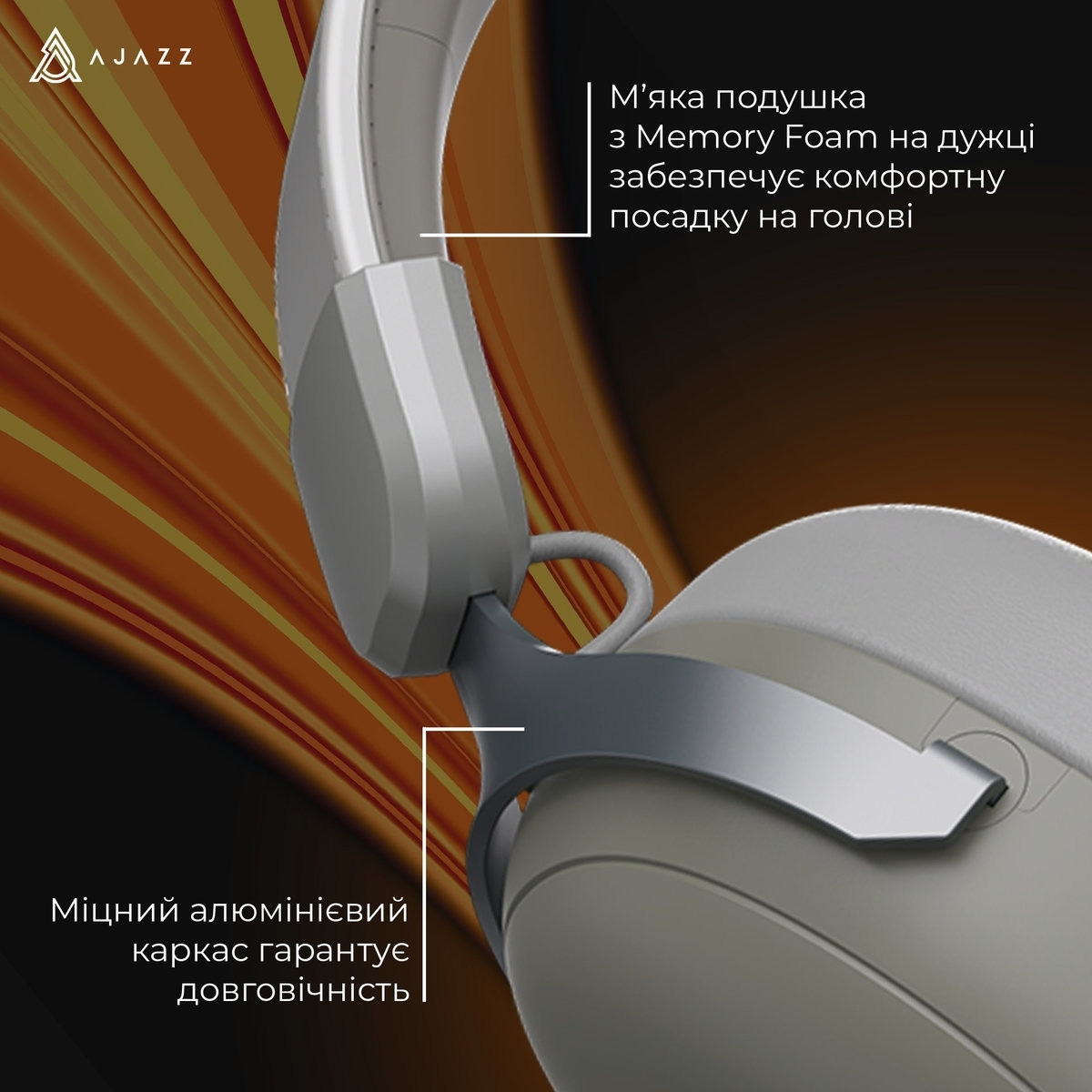 Наушники геймерские AJAZZ AHM08 Max Gray