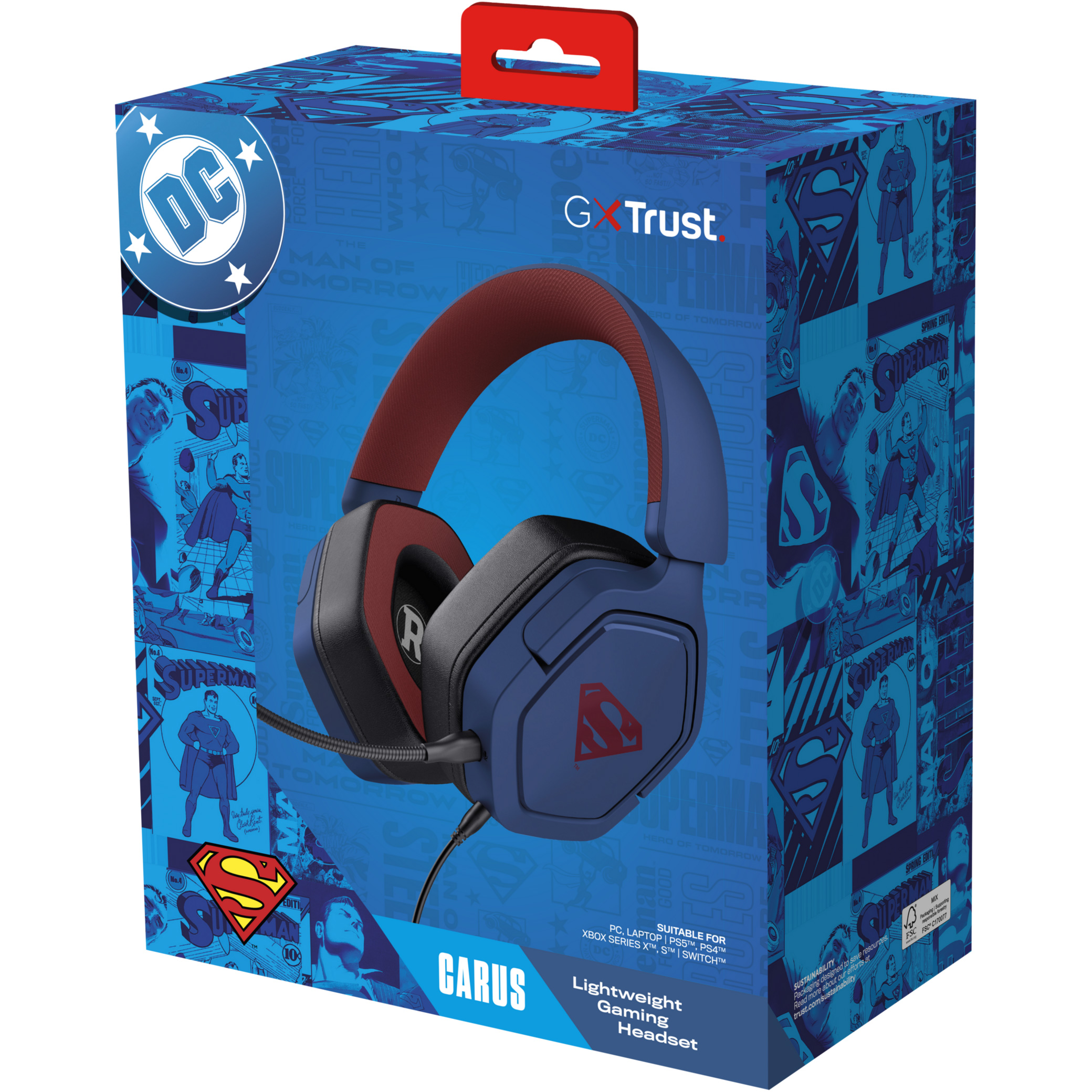 Наушники геймерские TRUST Gaming GXT492SM Carus Superman Edition (25739)