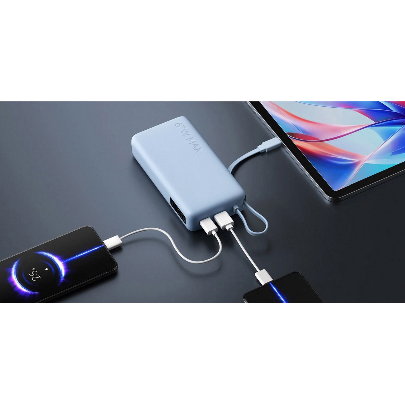 Повербанк XIAOMI Power Bank with Integrated Type-C Cable 67W 20000mAh Ice Blue (BHR08O8GL)