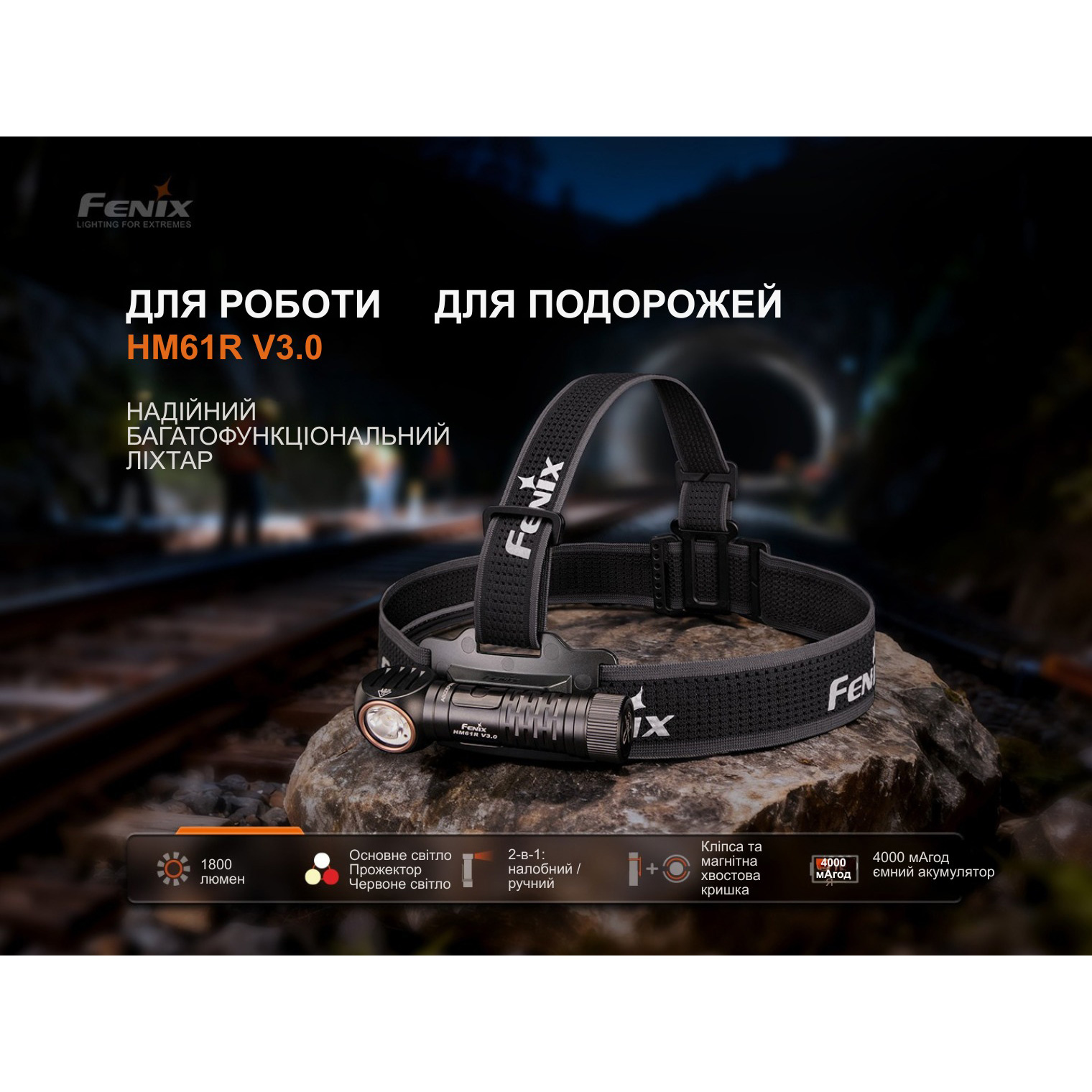 Ліхтар мультифункціональний FENIX HM61R V3.0