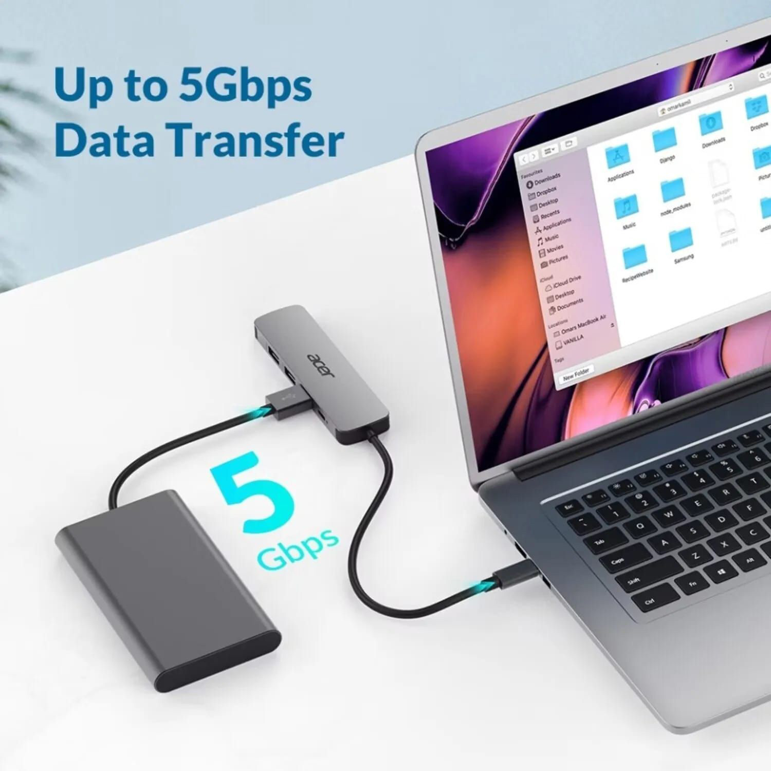 Порт-реплікатор ACER 5-in-1 Type-C Dongle (HP.DSCAB.021)