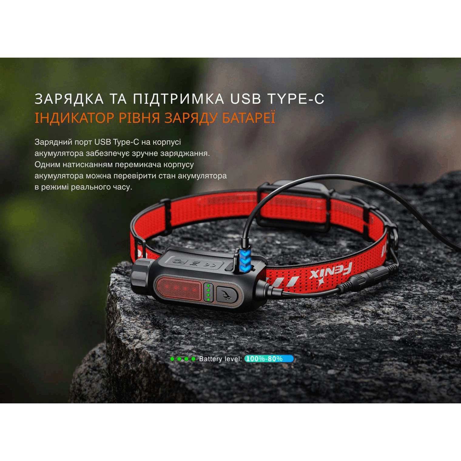 Фонарь налобный FENIX HP12R-T Red