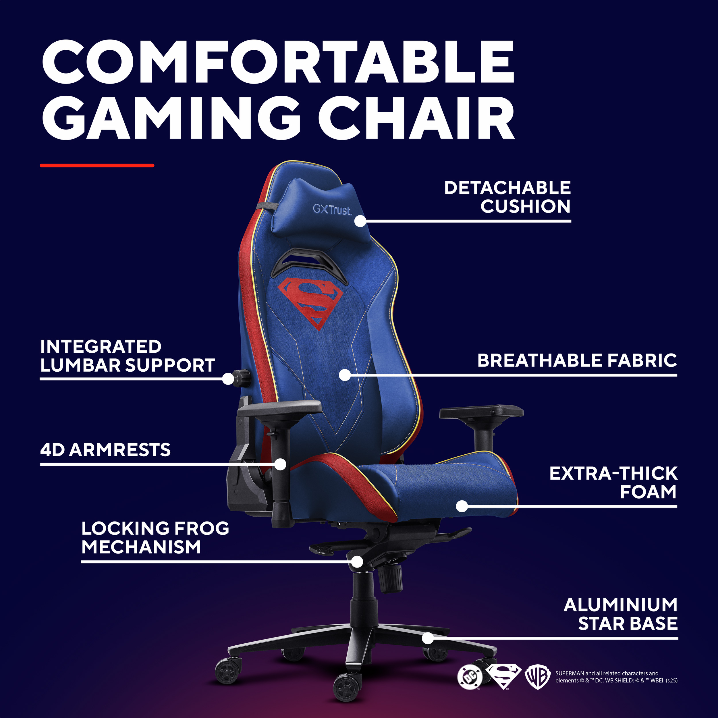 Крісло геймерське TRUST Gaming GXT721SM Ruya Pro Superman Edition (25742)