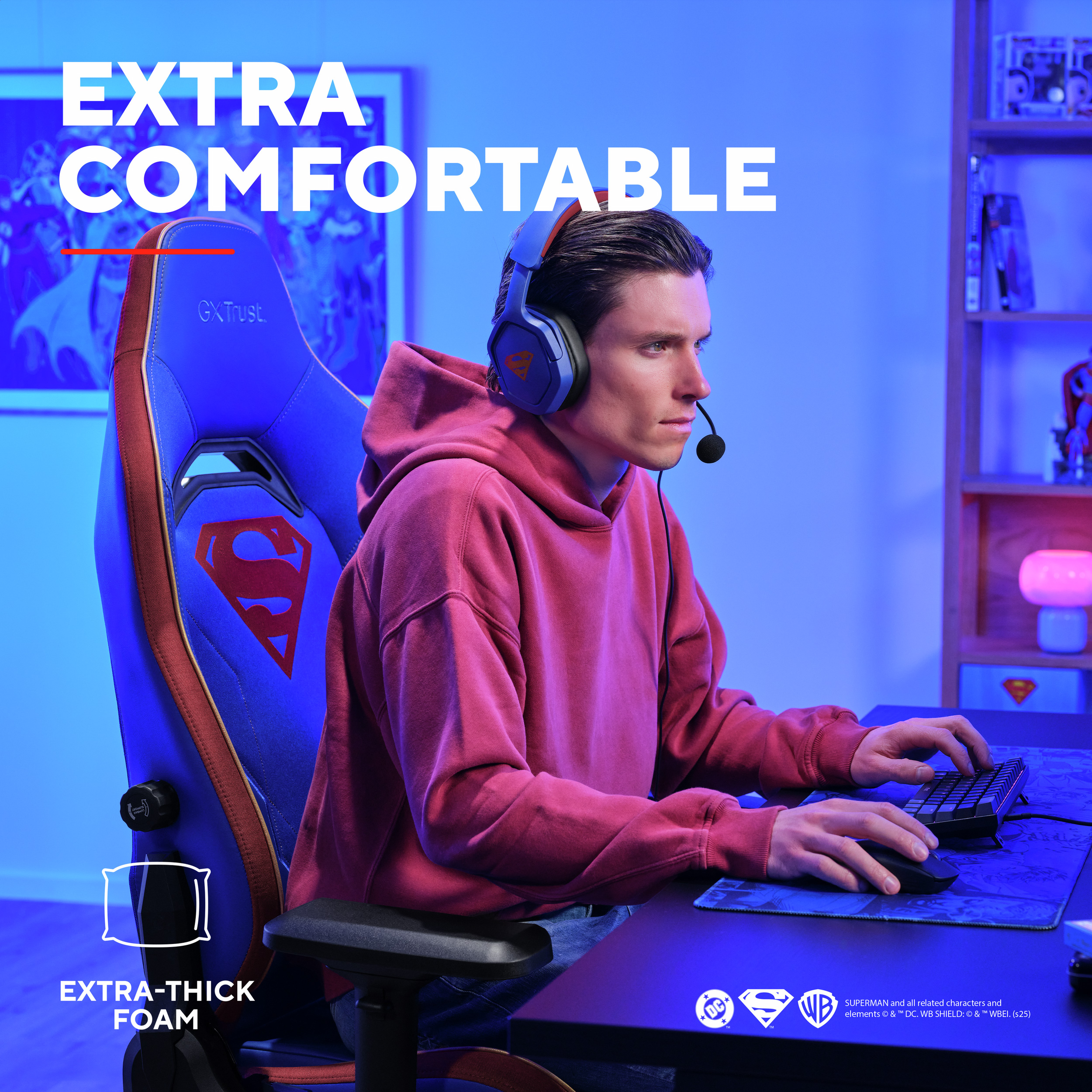 Крісло геймерське TRUST Gaming GXT721SM Ruya Pro Superman Edition (25742)