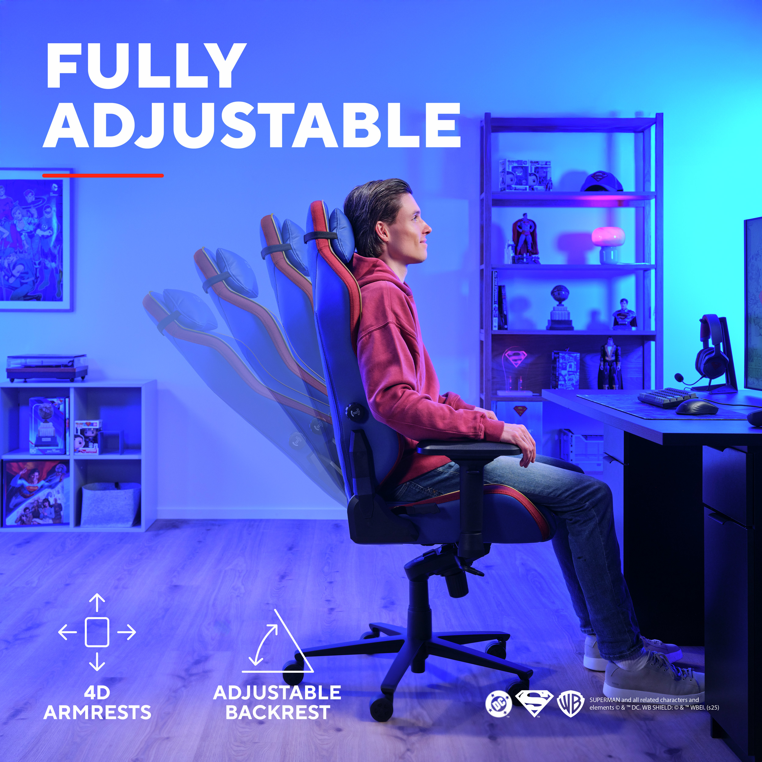 Крісло геймерське TRUST Gaming GXT721SM Ruya Pro Superman Edition (25742)