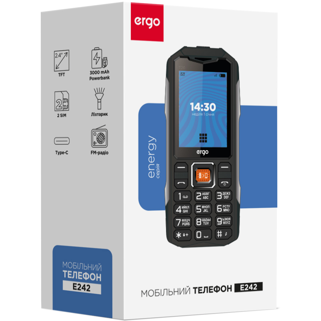Мобильный телефон ERGO E242 Black