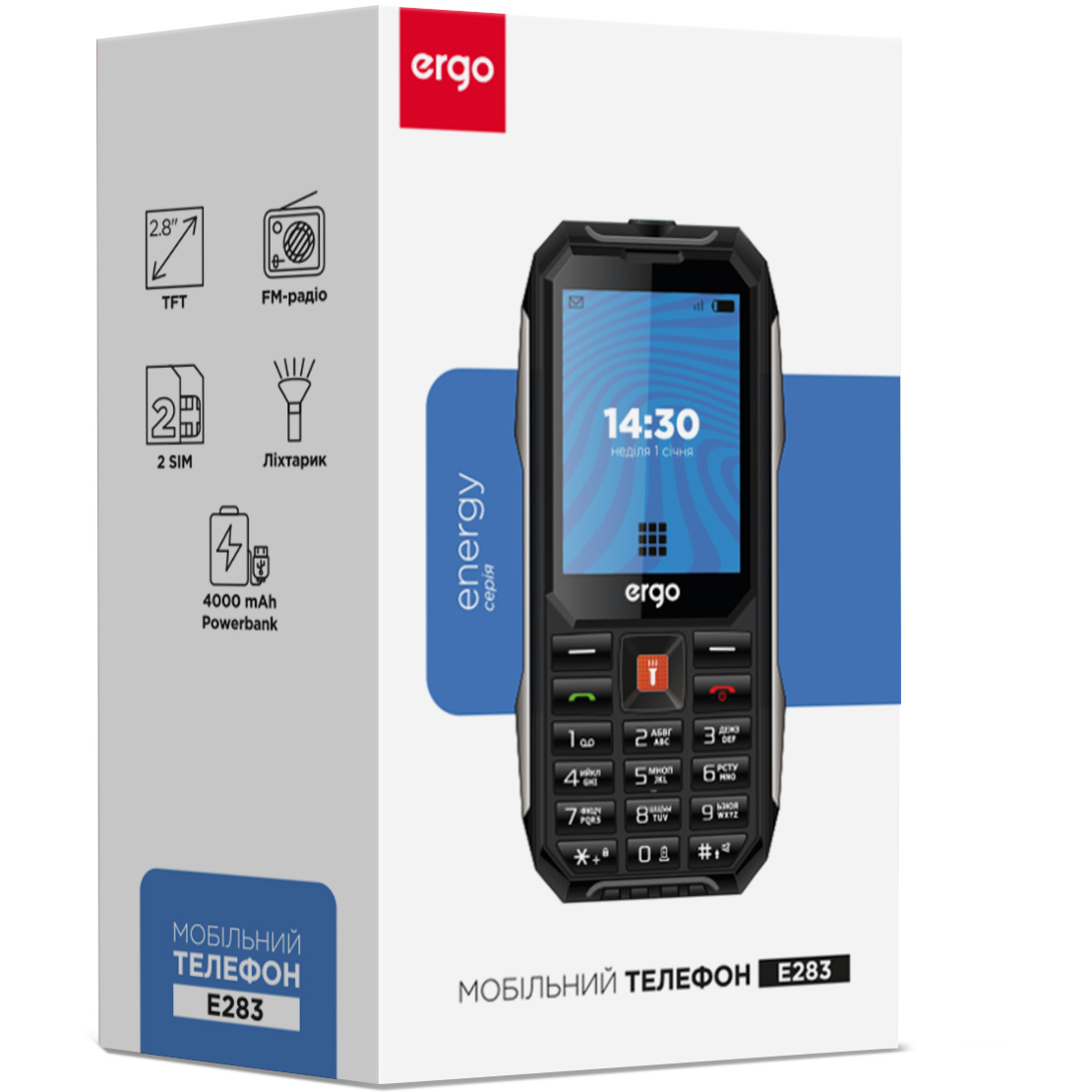 Мобильный телефон ERGO E283 Black