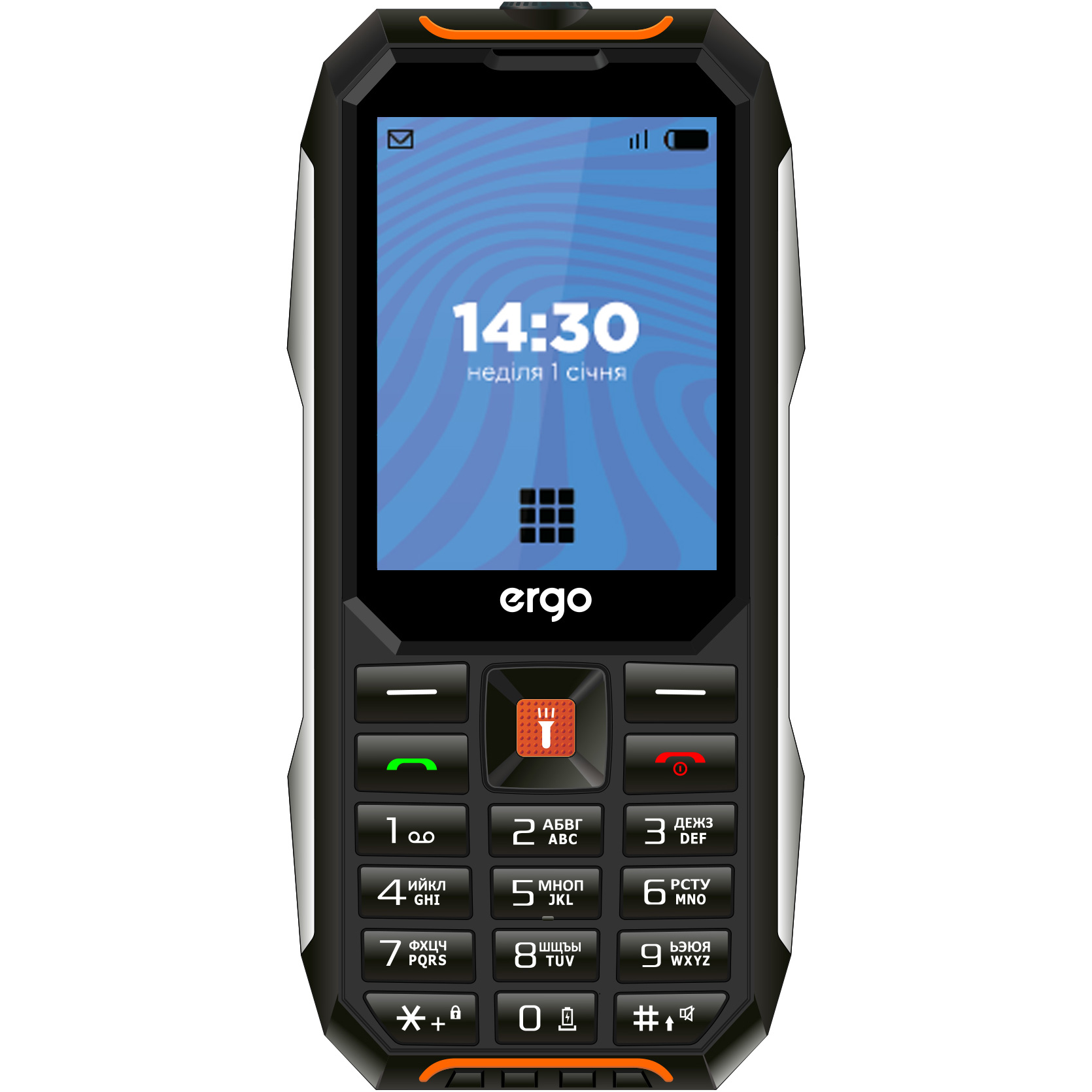 Мобильный телефон ERGO E283 Black/Orange