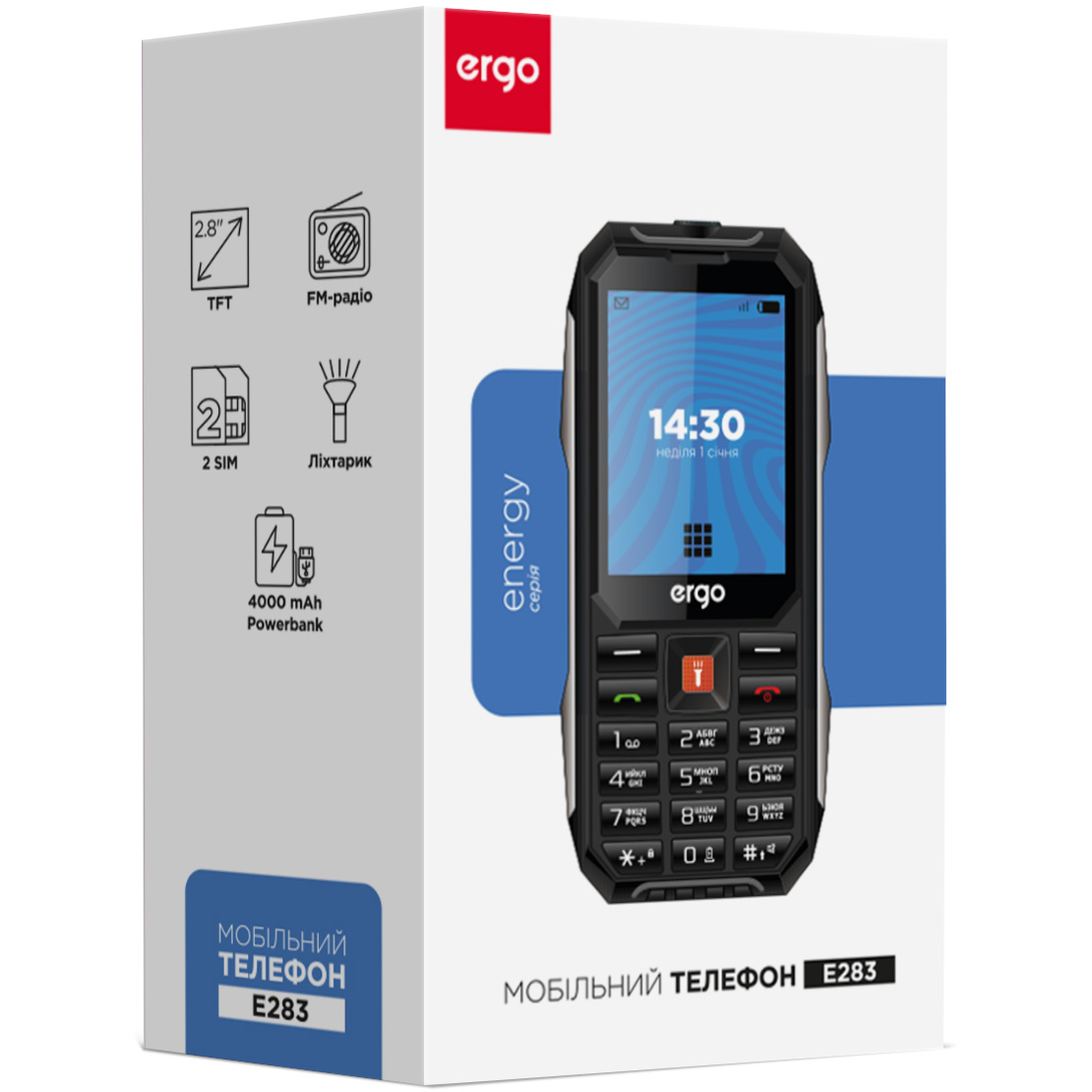 Мобильный телефон ERGO E283 Black/Orange