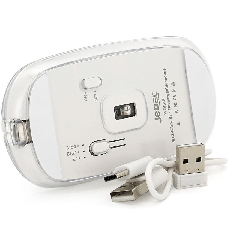 Миша JEDEL WD131P Transparent White