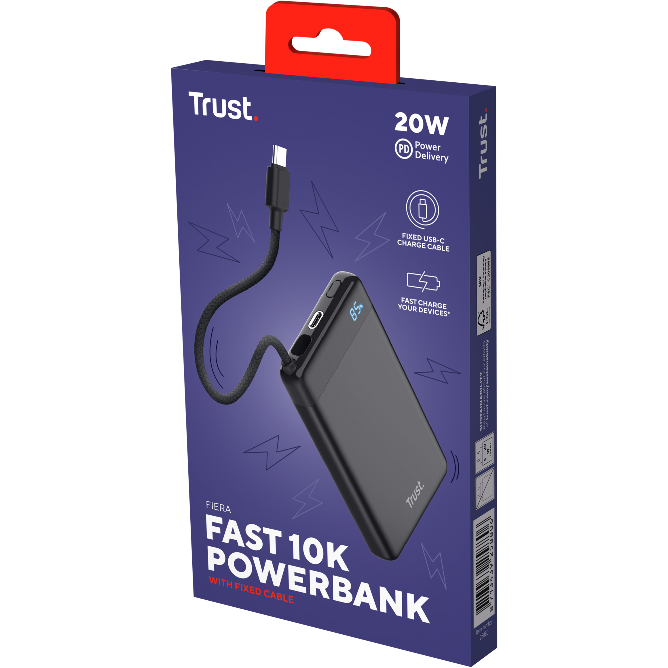 Повербанк TRUST Fiera 20W 10000mAh (25880)