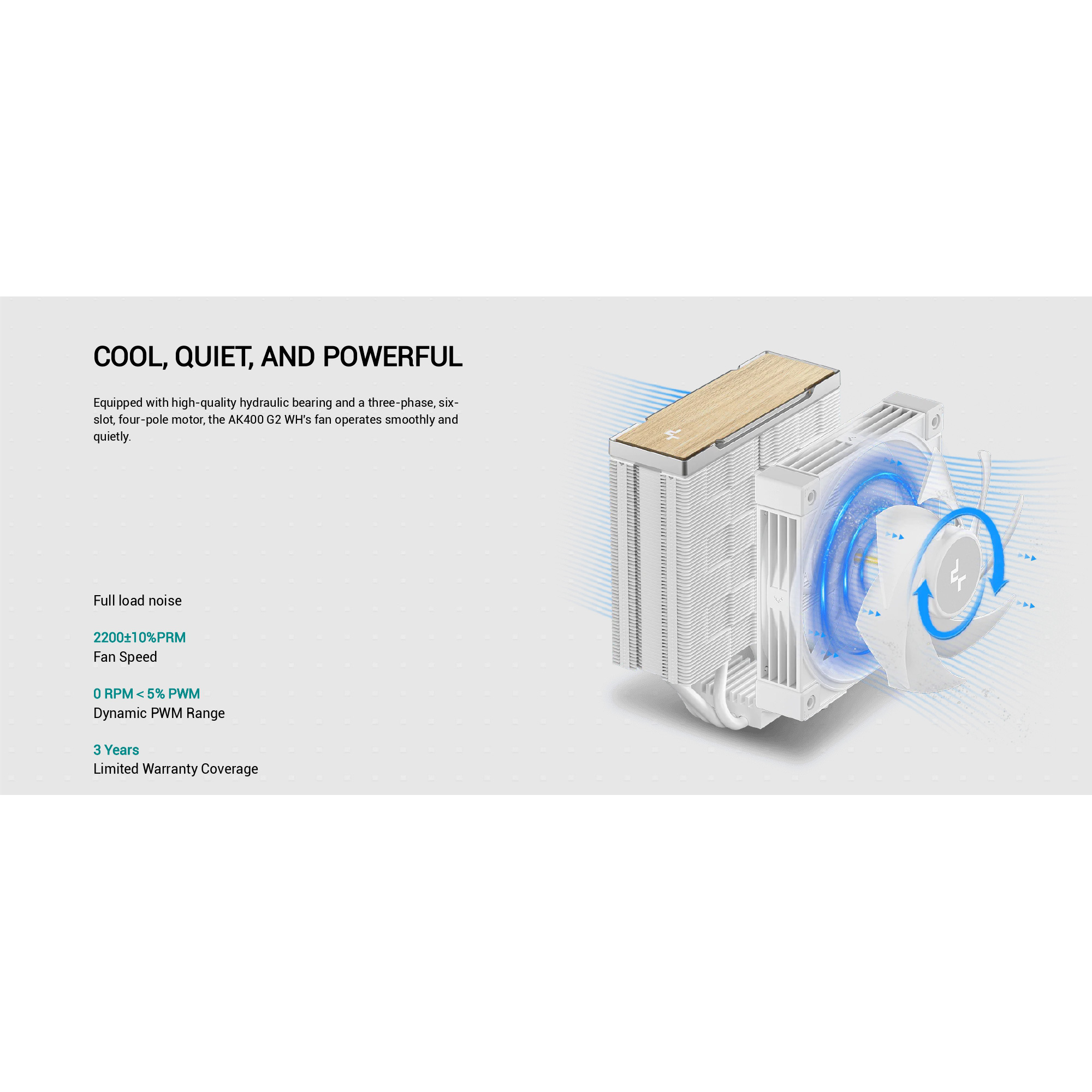 Кулер для процессора DEEPCOOL AK400 G2 White (R-AK400G2-WHNNMN-GJD)