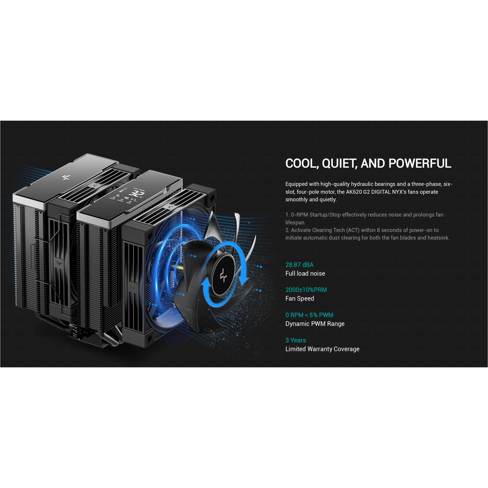 Кулер для процесора DEEPCOOL AK620 G2 Digital NYX Black (R-AK620G2-BKNNMN-GJD-1)