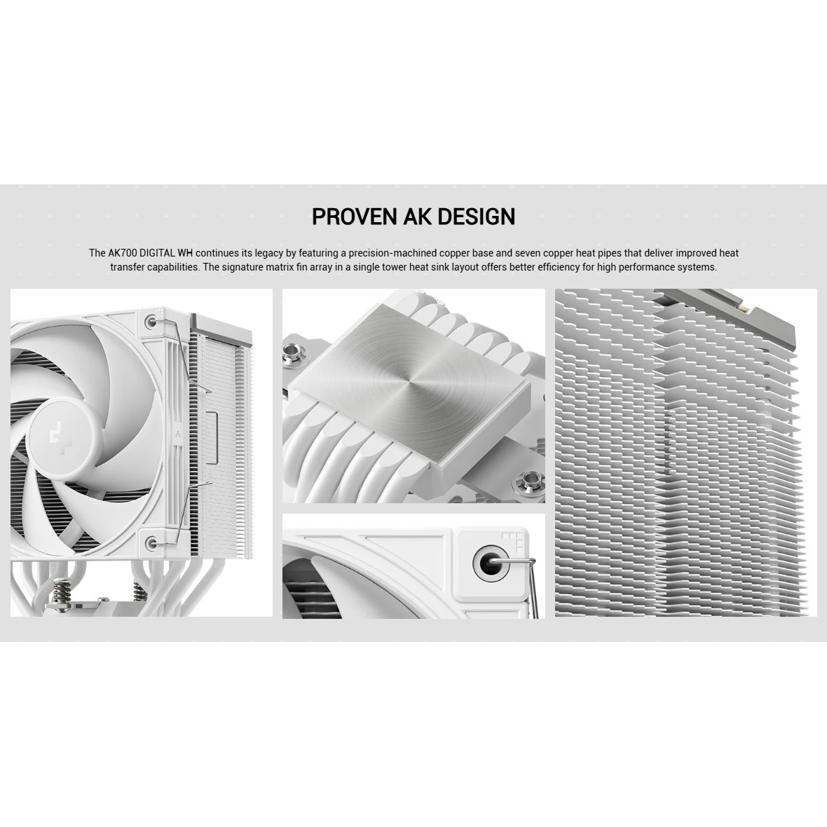 Кулер для процессора DEEPCOOL AK700 Digital White (R-AK700-WHNDMN-GJD)
