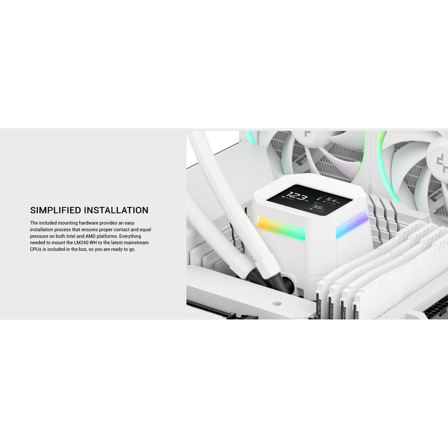 Система водяного охлаждения DEEPCOOL LM240 White (R-LM240-WHDMMC-1)