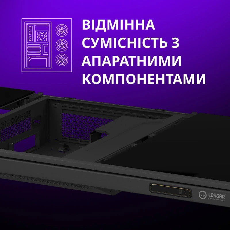 Геймерский стол LORGAR DE90G Black