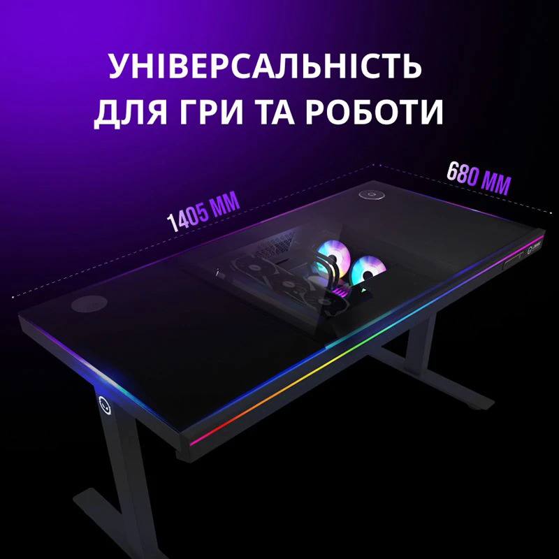 Геймерский стол LORGAR DE90G Black