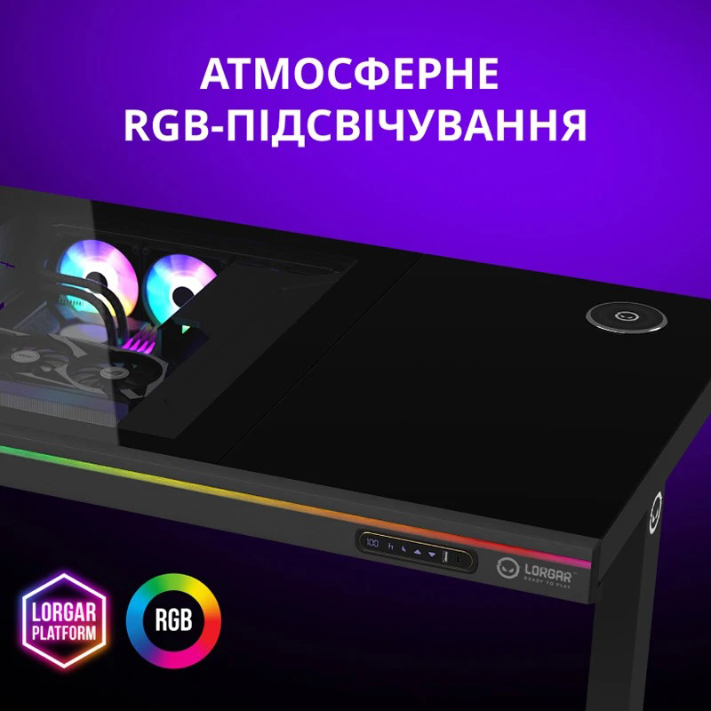 Геймерский стол LORGAR DE90W Black