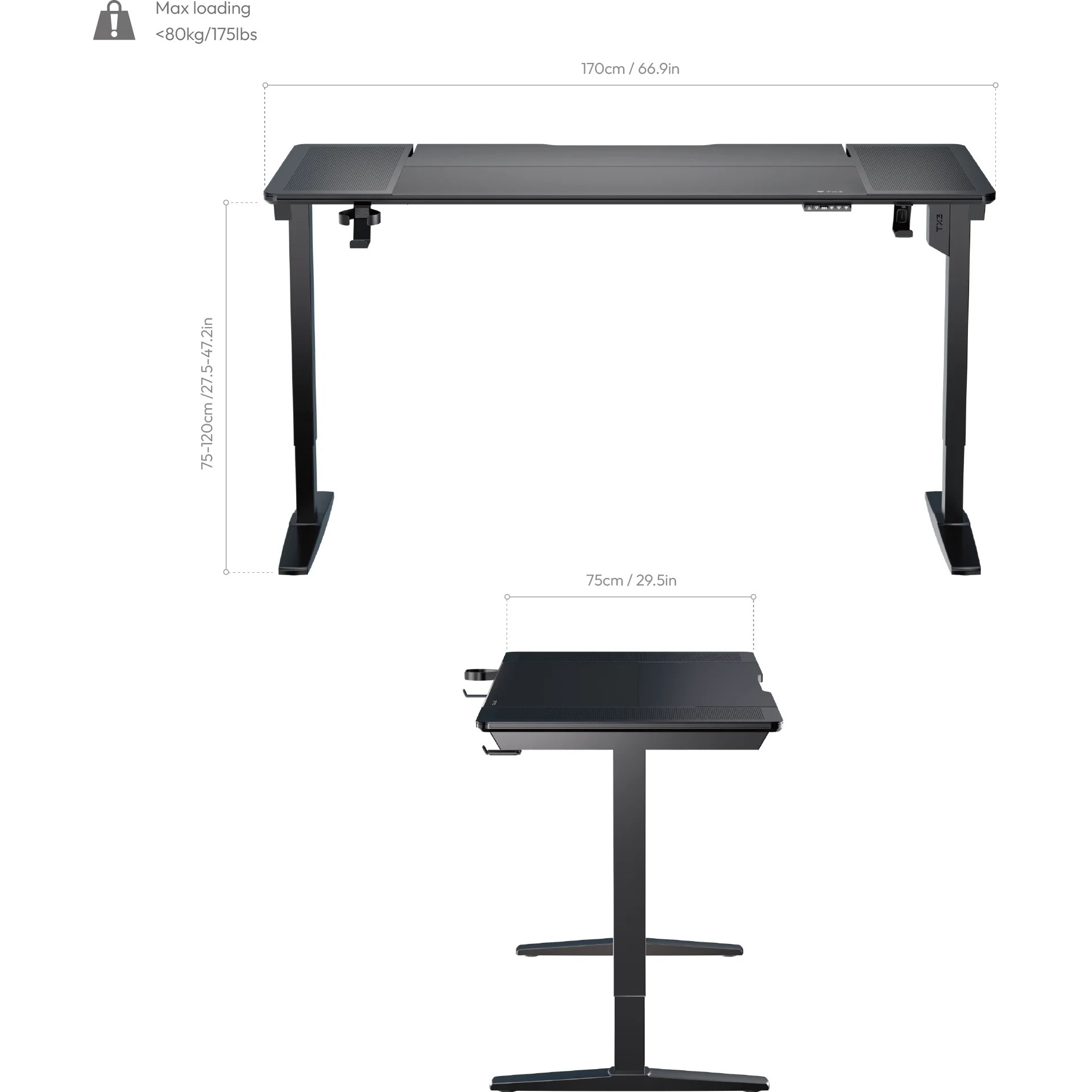 Геймерский стол TX3 Lab-X Black