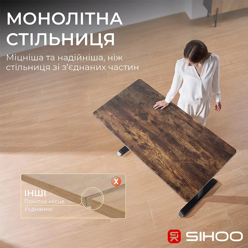 Компьютерный стол с электрорегулировкой высоты SIHOO D03 Wallnut/Black
