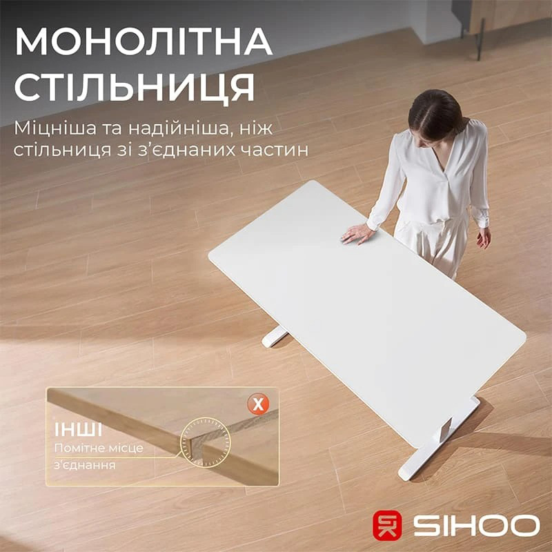 Компьютерный стол с электрорегулировкой высоты SIHOO D03 White