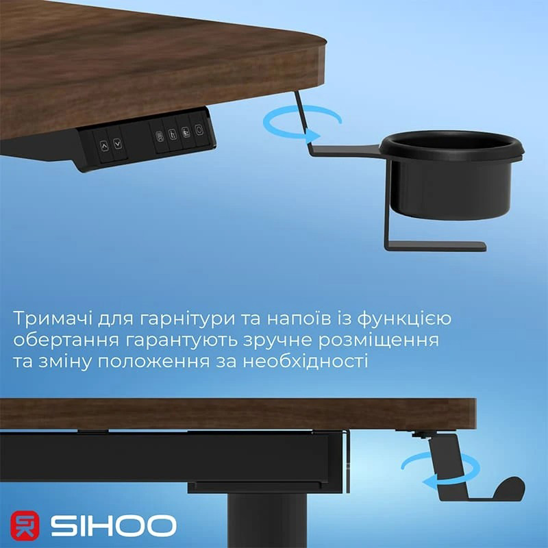 Компьютерный стол с электрорегулировкой высоты SIHOO D05 Wallnut/Black