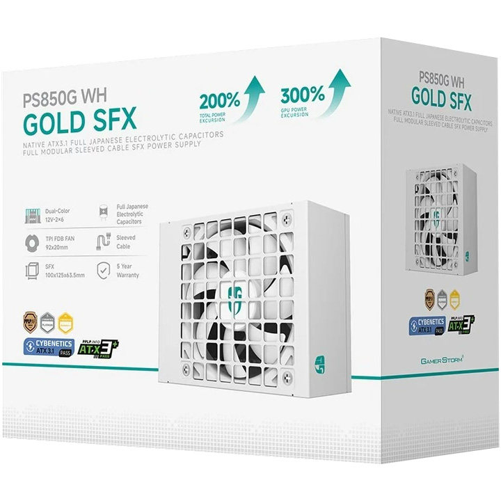 Блок питания SFX 850W DEEPCOOL GAMER STORM PS850G White (R-PS850G-FE0W-JGEU)