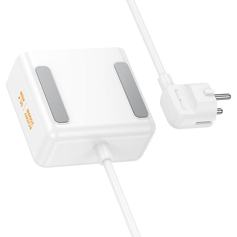 Мережевий фільтр HOCO AC28 Descanso White, 2 розетки, 2xUSB-C, 1xUSB-C cable, 1xUSB, 2м