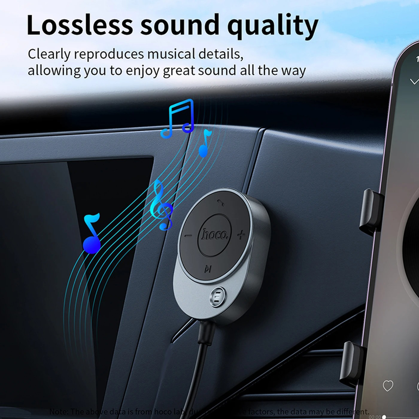 Bluetooth аудіо адаптер HOCO E150 Liantu Path Car AUX BT Receiver with Cable Gray
