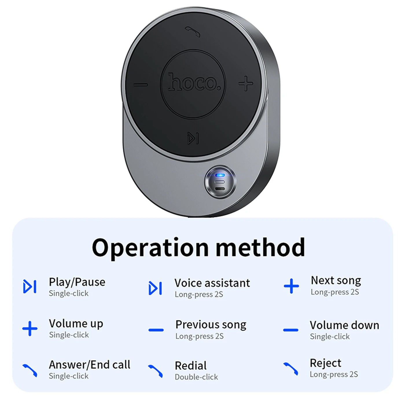 Bluetooth аудіо адаптер HOCO E150 Liantu Path Car AUX BT Receiver with Cable Gray