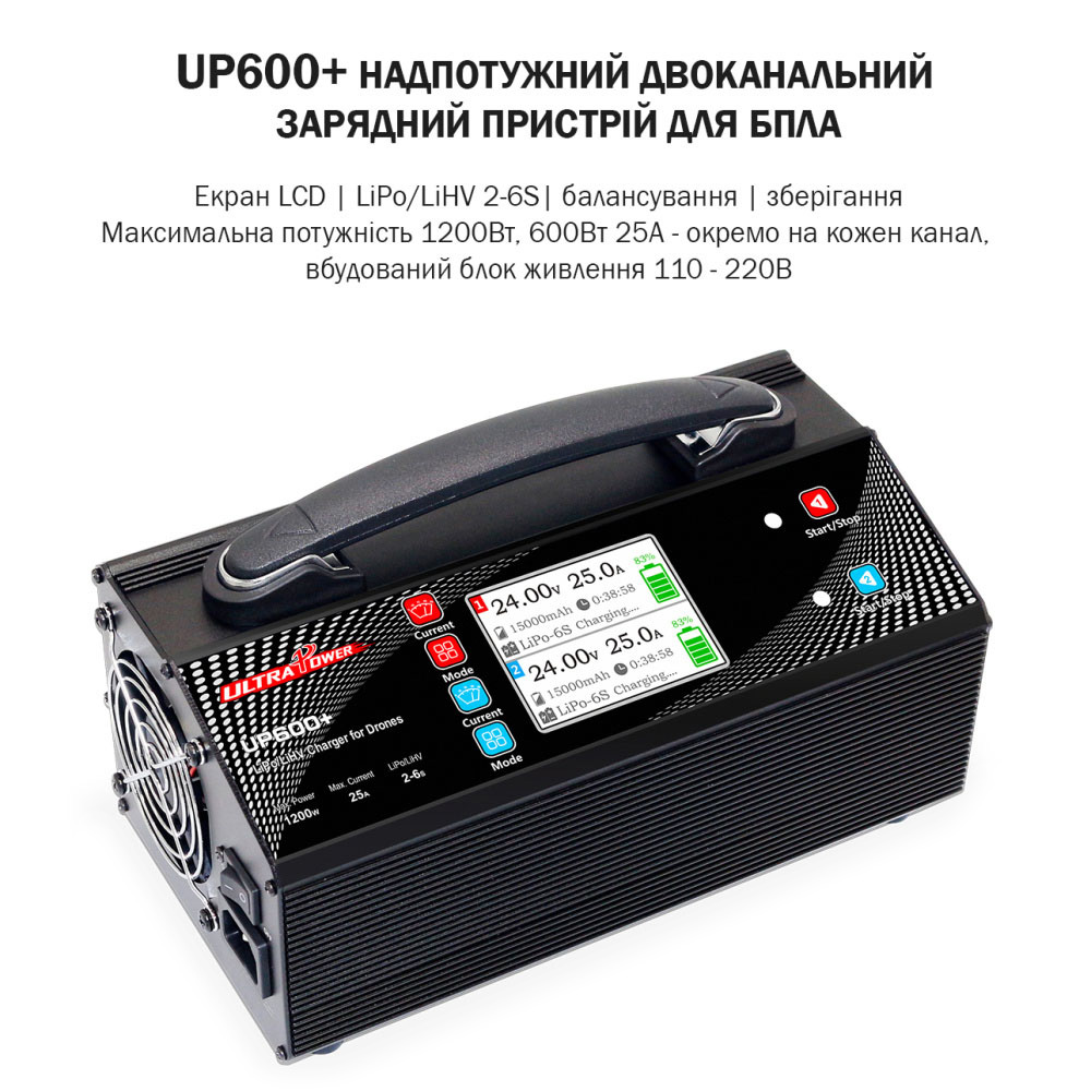 Зарядний пристрій для АКБ ULTRA POWER UP600 Plus LiPo/LiHV 24V, 25A