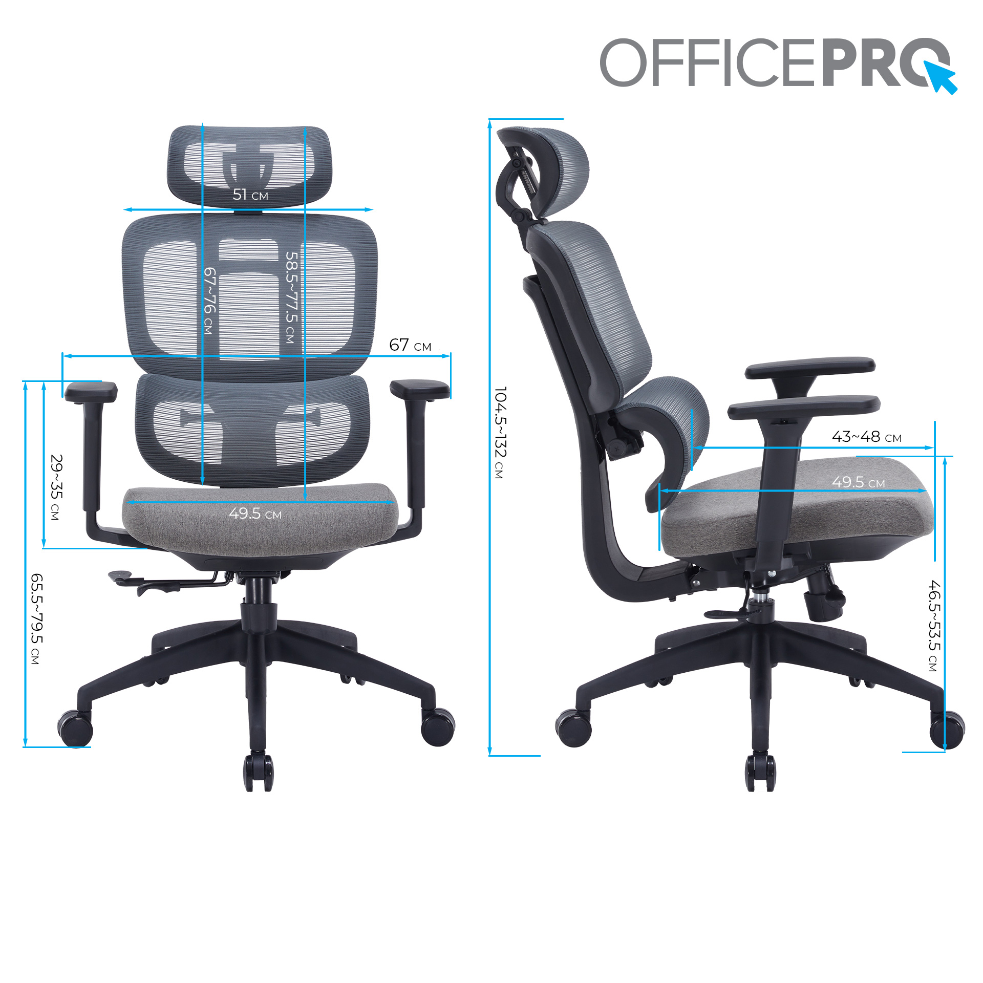 Кресло офисное OFFICEPRO Skyline OC580-B-DG-DG Black/Dark Gray