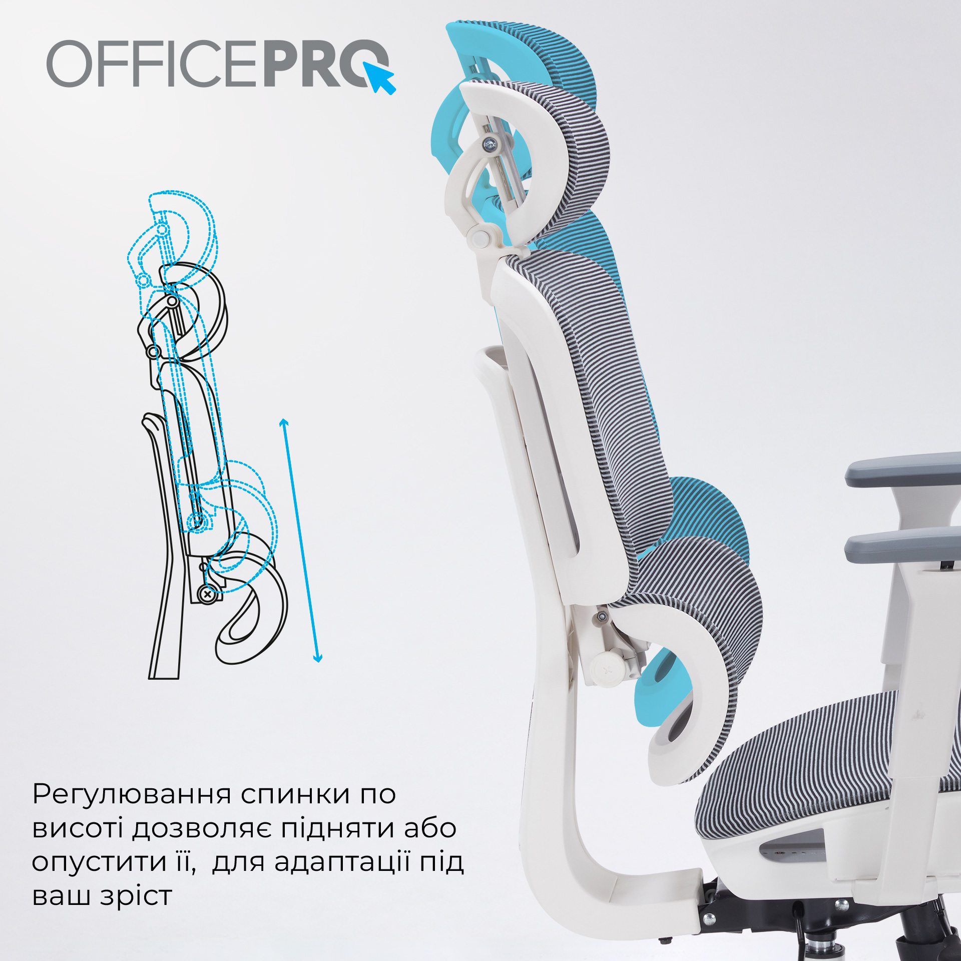 Кресло офисное OFFICEPRO Skyline OC680-W-DG-DG White/Dark Gray