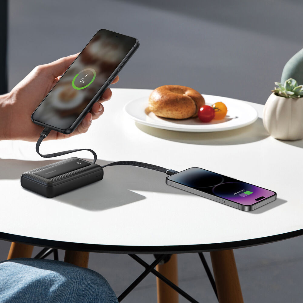 Повербанк ANKER Zolo with Built-in Dual USB-C Cables 45W 20000mAh Black (A1681H12)