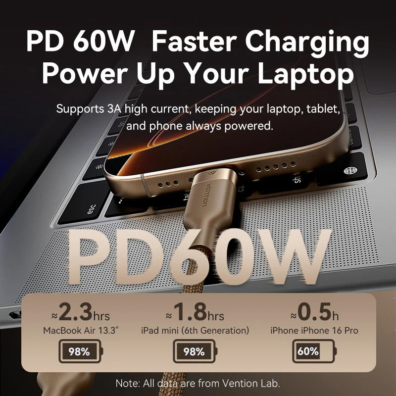 Кабель VENTION USB Type-C to USB Type-C 2м Gold (TRDJH)