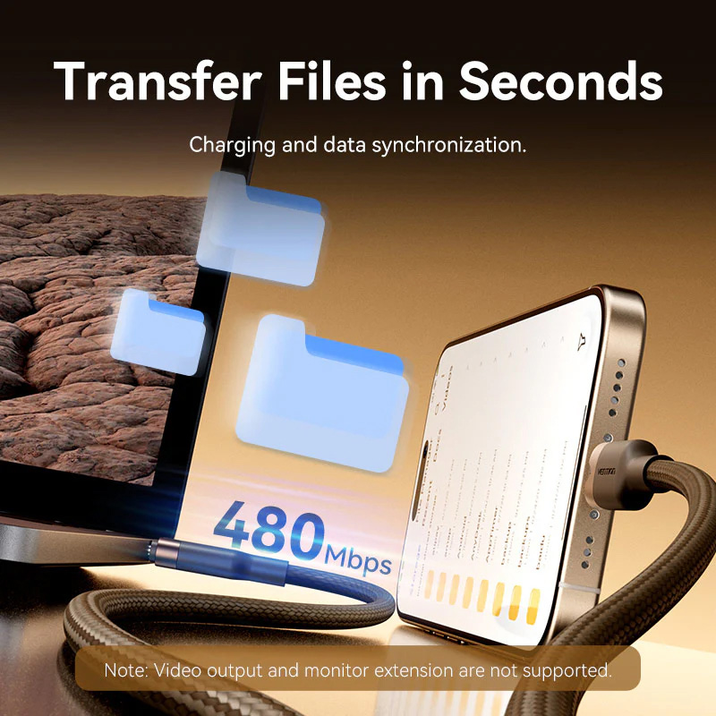 Кабель VENTION USB Type-C to USB Type-C 2м Gold (TRDJH)