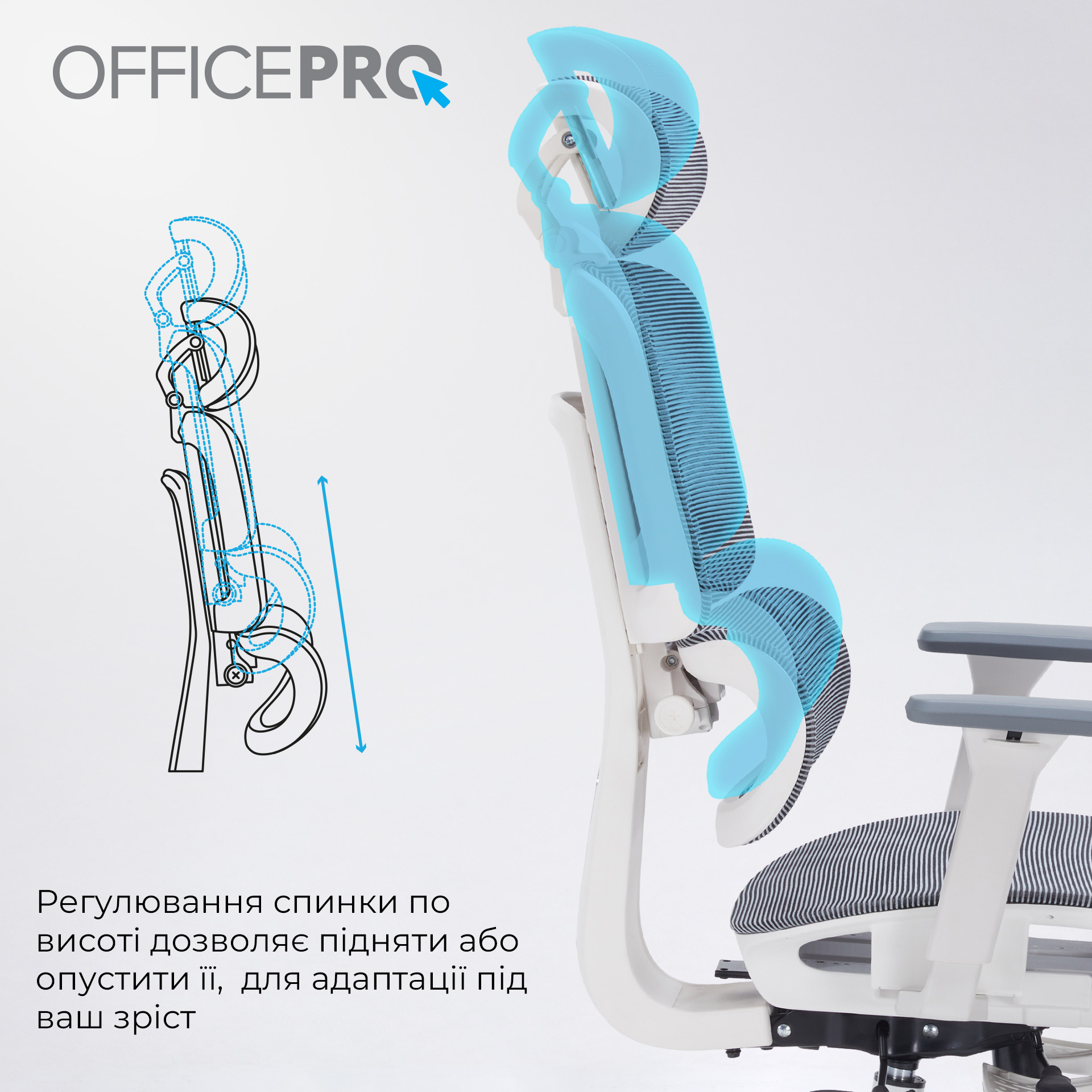 Кресло офисное OFFICEPRO Skyline OC750-W-DG-DG White/Dark Gray