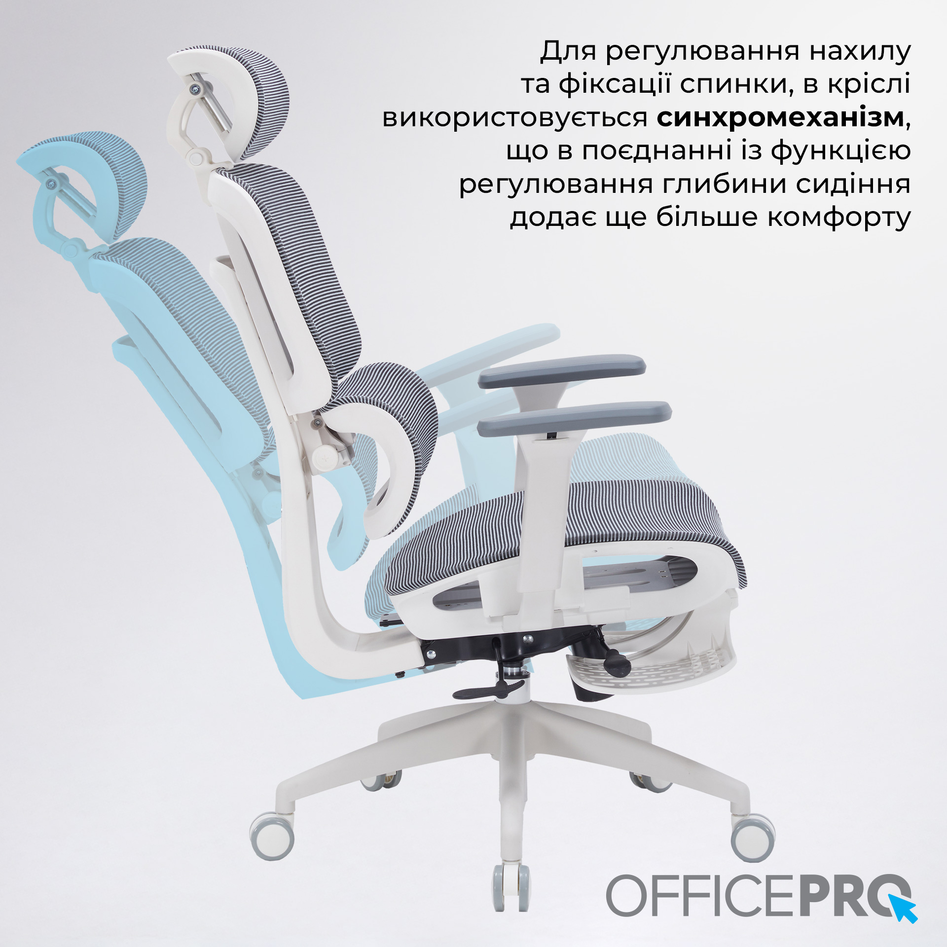 Кресло офисное OFFICEPRO Skyline OC750-W-DG-DG White/Dark Gray