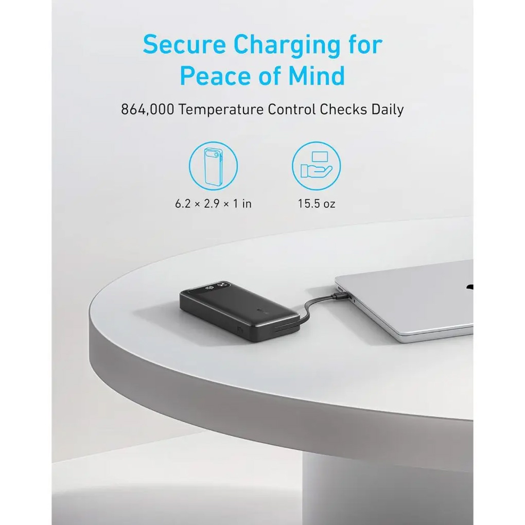 Повербанк ANKER PowerCore 87W with Built-In USB-C 20000mAh Black (A1383H11)