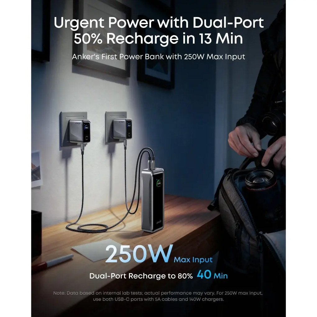Повербанк ANKER Prime 300W PD 26250mAh Black (A110AH11)