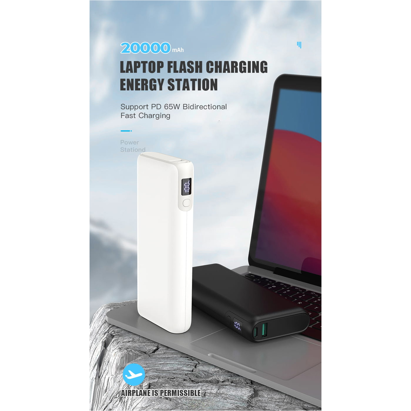 Повербанк PLATINET Powerbank QC 3.0, PD 65W 20000mAh Black (PMPB20DL202B)