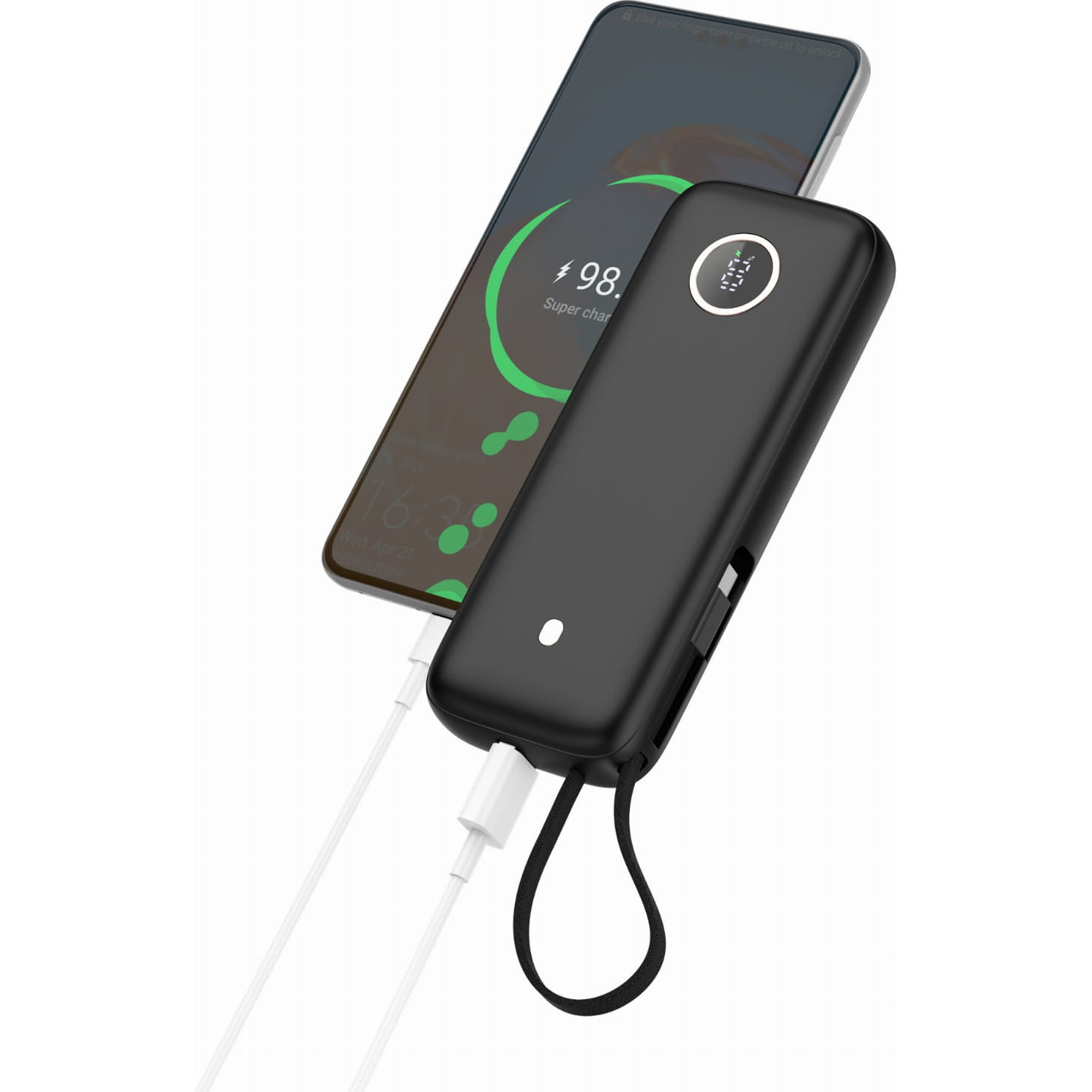 Повербанк PLATINET Powerbank w/Type-C cable, QC, PD 70W 20000mAh Black (PMPB2070)