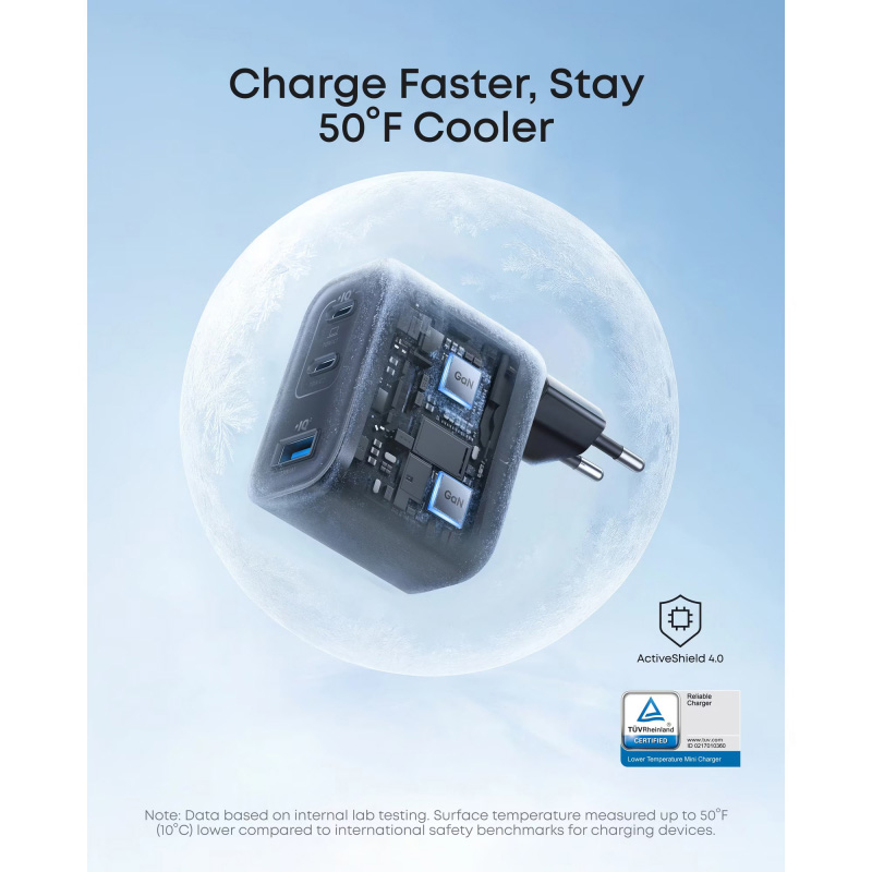 Зарядное устройство ANKER Nano 2xUSB-C PD, 1xUSB-A Black (A121AL11)