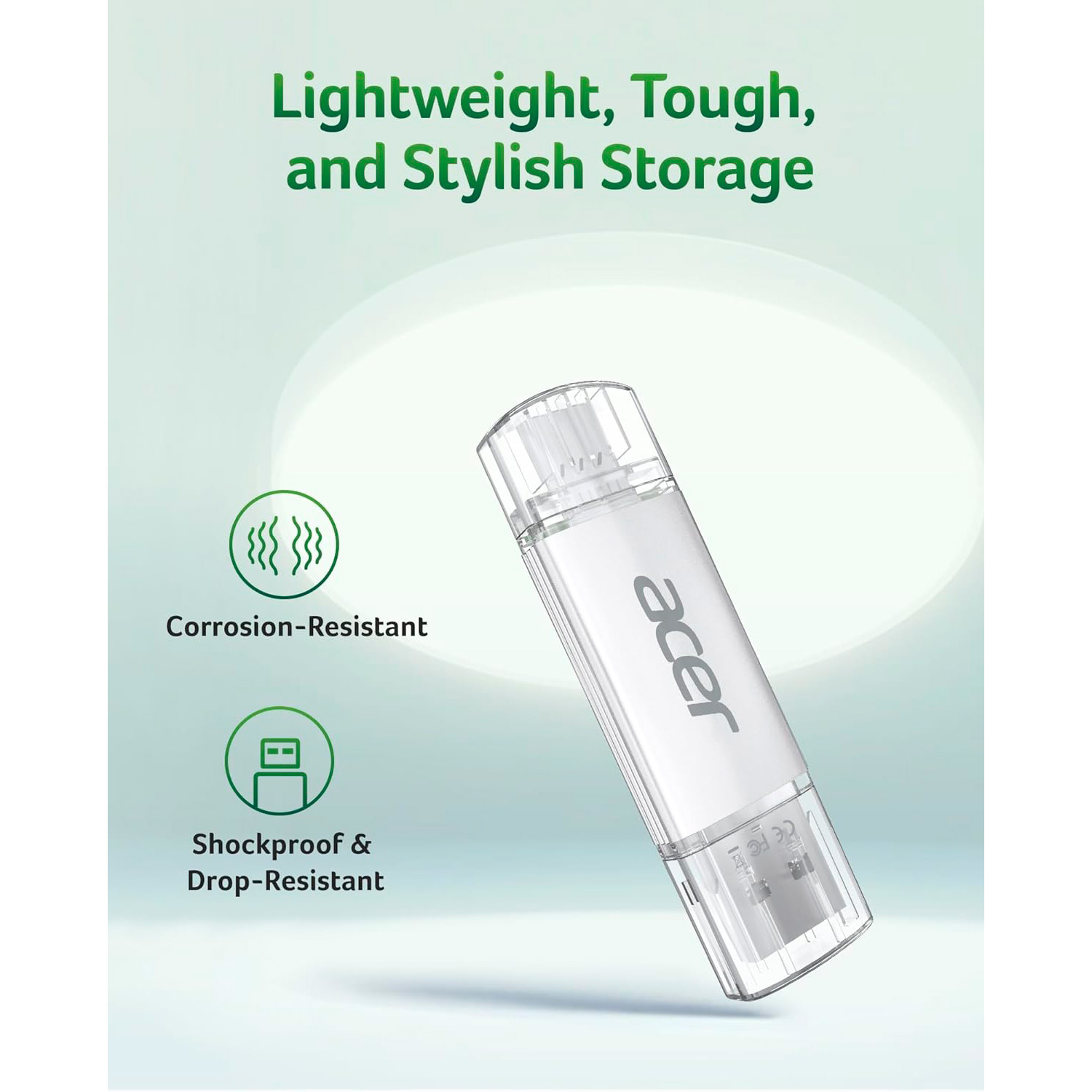 Флешка 128GB ACER UT300 USB 3.2 Type-C/USB-A (UT300-128GB)
