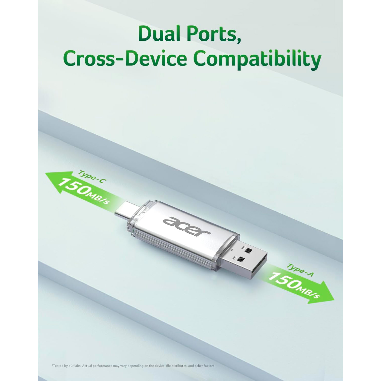 Флешка 256GB ACER UT300 USB 3.2 Type-C/USB-A (UT300-256GB)