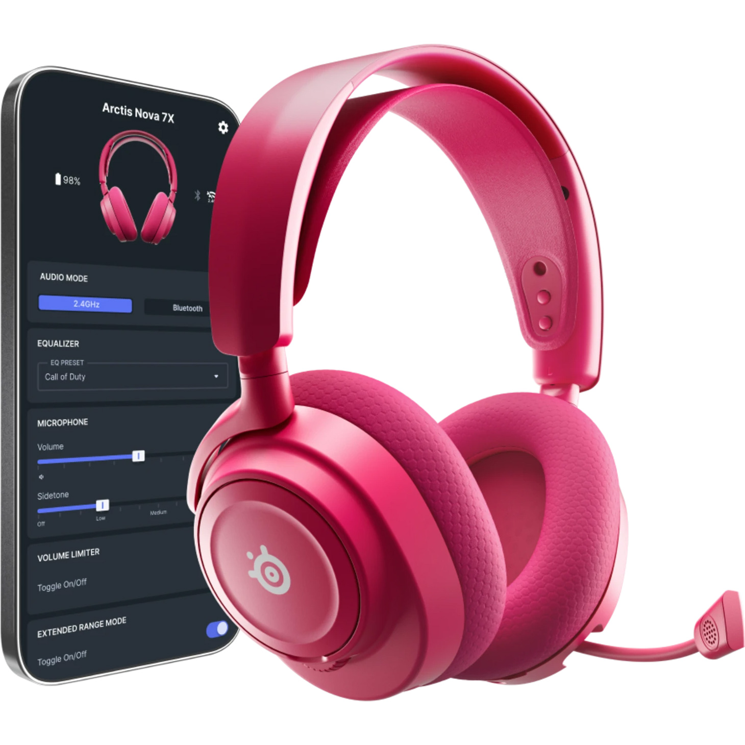 Игровые наушники STEELSERIES Arctis Nova 7X Wireless Gen 2 Magenta (61760)