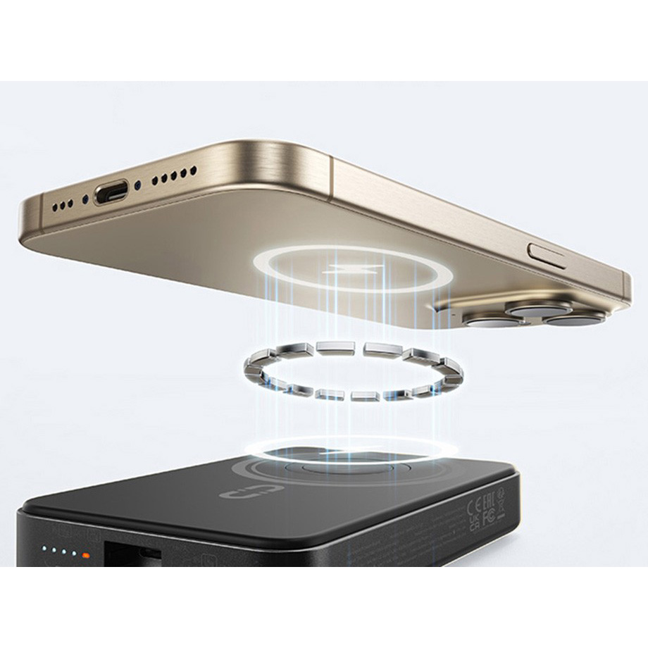 Повербанк з бездротовою зарядкою ROMOSS WMO10 Magnetic 20W 10000mAh Black (WMO10-121-2133H)