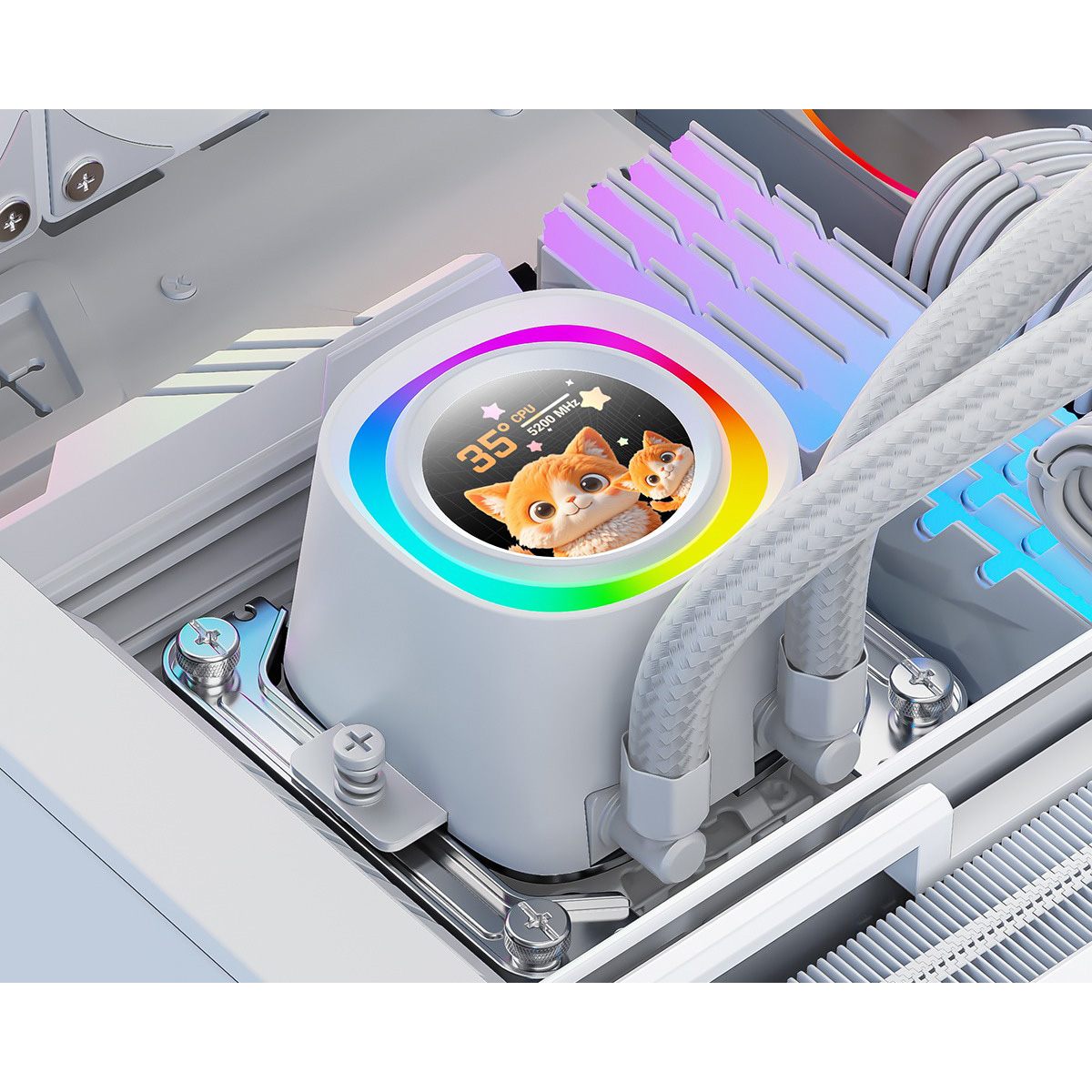 Система водяного охолодження ID-COOLING FX360 LCD PE White